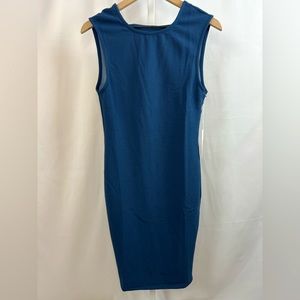 Low Back Teal Blue MIDI Dress NWT